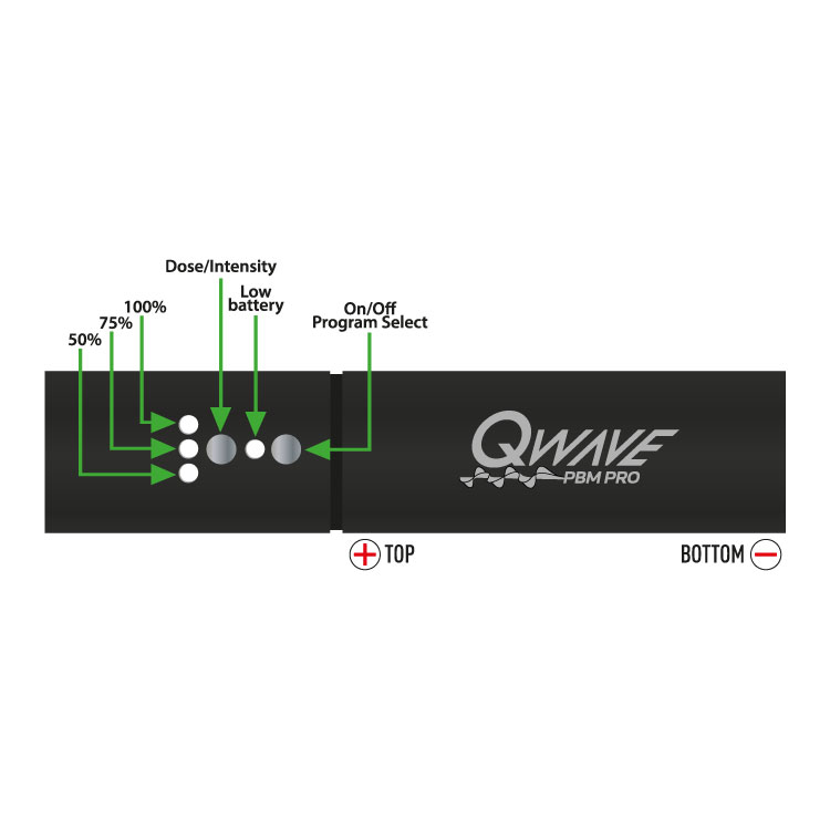 Qwave-Torch-2026 QWave - LED Torch , Blue, red, infrared